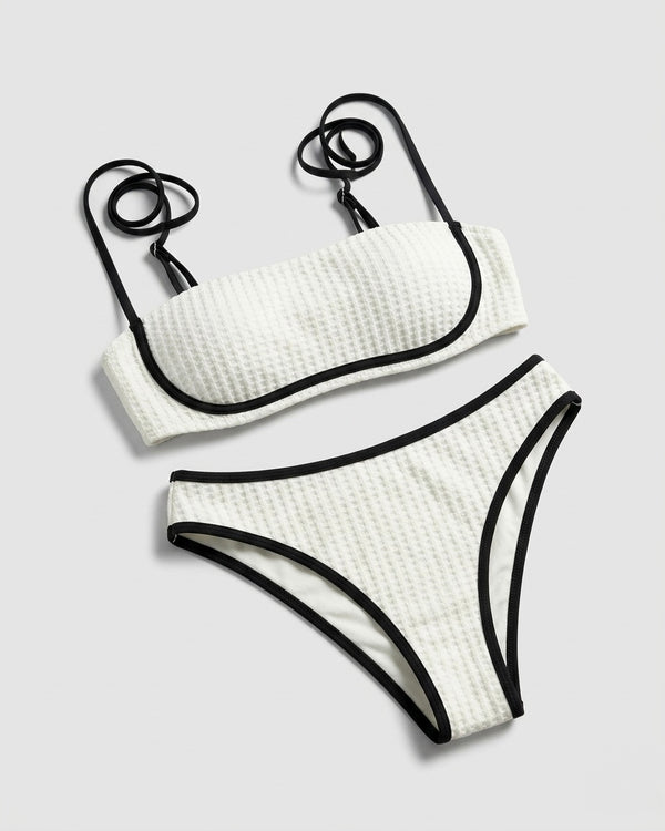 Thaïs™ | playasexy tricolor bandeau high waist conjunto bikini