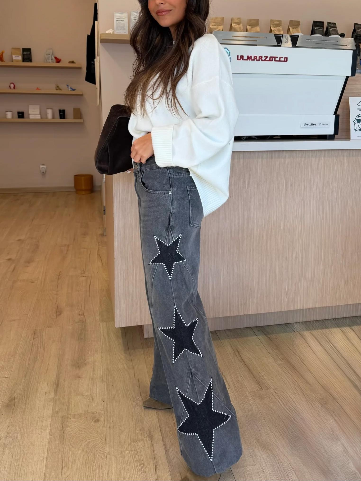Céleste™ | Vaquero recto estrellas azul
