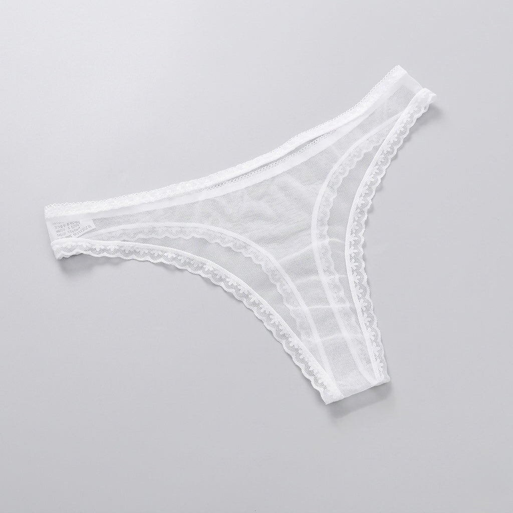 Manon™ | Tanga de encaje transparente con malla