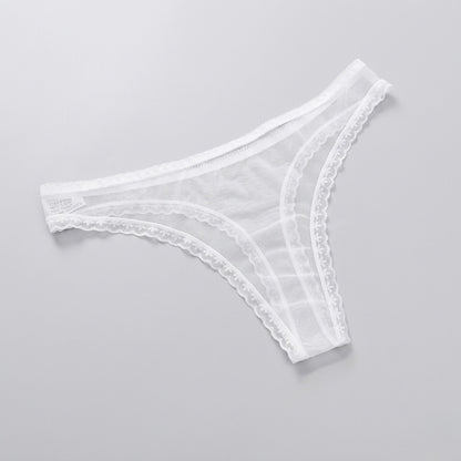 Manon™ | Tanga de encaje transparente con malla