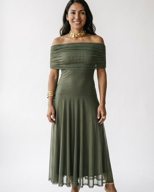 Emeraude™ | Vestido verde fluido