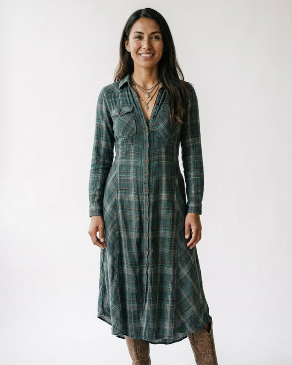 Zafrina™ | Vestido bohemio moderno a cuadros
