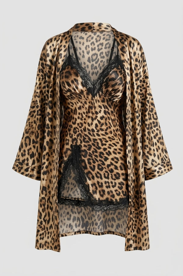 Amandine™ | Pijama sexy de dos piezas con estampado de leopardo