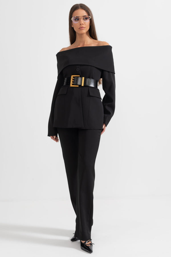 Sélithra™ | Chaqueta negra con hombros calados