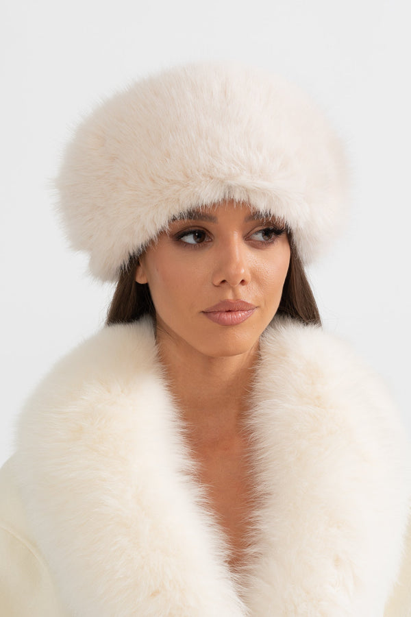 Célestine™ | Sombrero peludo de ala ancha – marfil