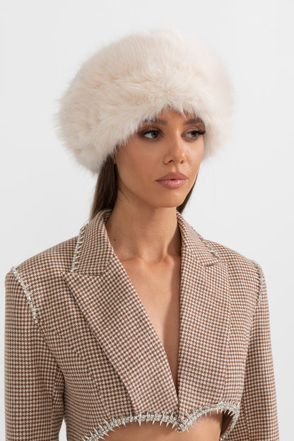 Célestine™ | Sombrero peludo ala ancha marfil