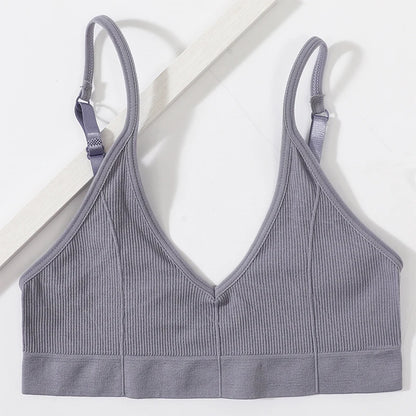 Ophélie™ | Bralette acanalado cuello en V