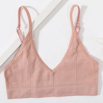 Ophélie™ | Bralette acanalado cuello en V