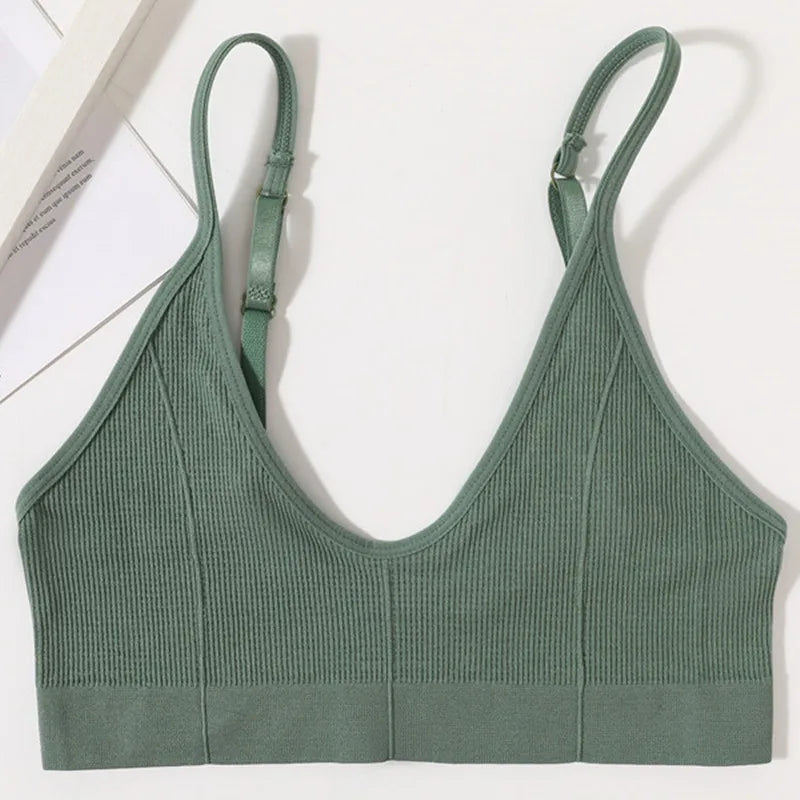 Ophélie™ | Bralette acanalado cuello en V