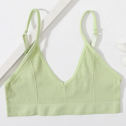 Ophélie™ | Bralette acanalado cuello en V