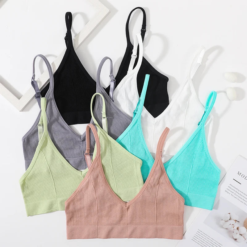 Ophélie™ | Bralette acanalado cuello en V