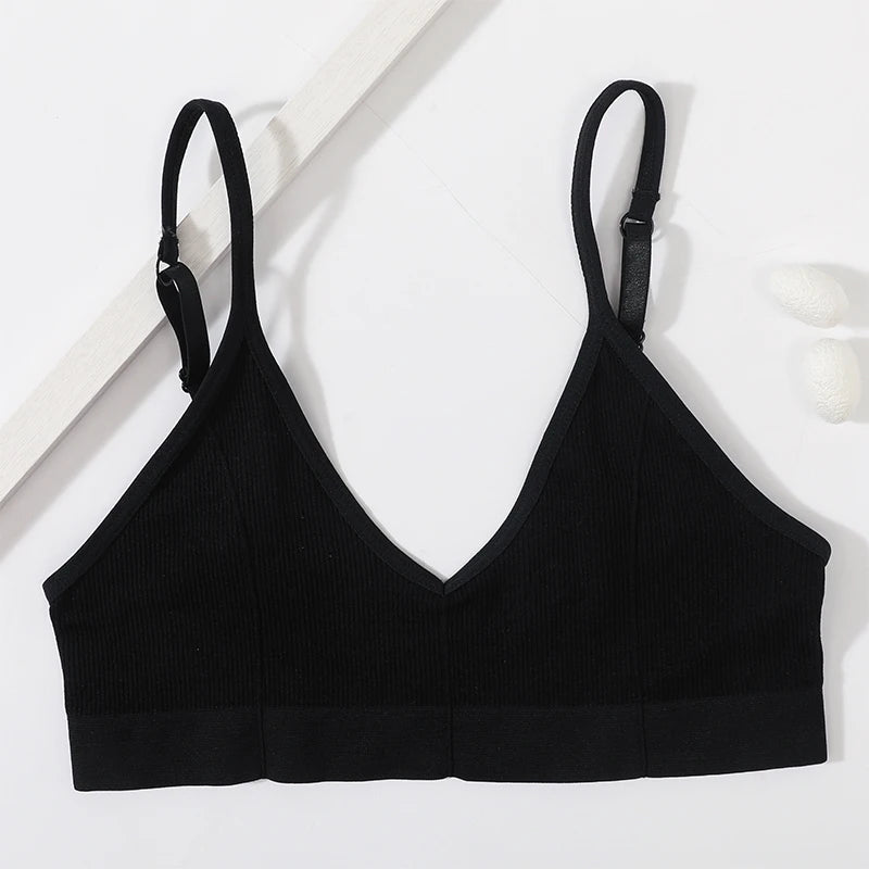 Ophélie™ | Bralette acanalado cuello en V
