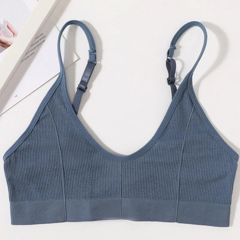 Ophélie™ | Bralette acanalado cuello en V