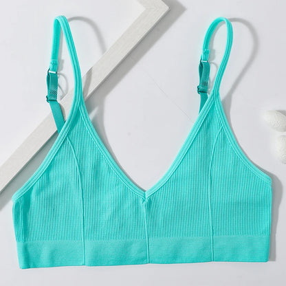 Ophélie™ | Bralette acanalado cuello en V