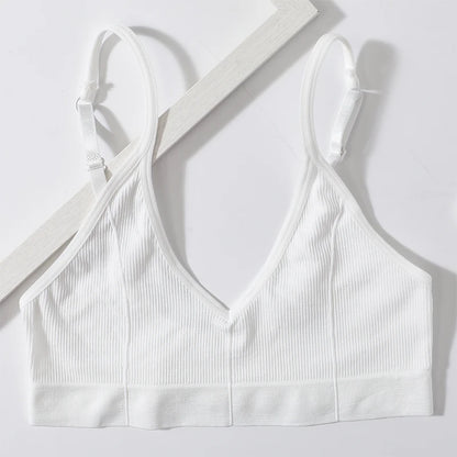 Ophélie™ | Bralette acanalado cuello en V
