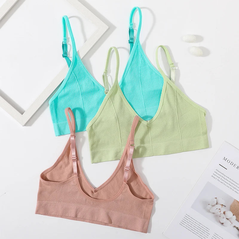 Ophélie™ | Bralette acanalado cuello en V