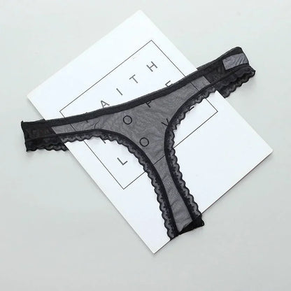 Manon™ | Tanga de encaje transparente con malla