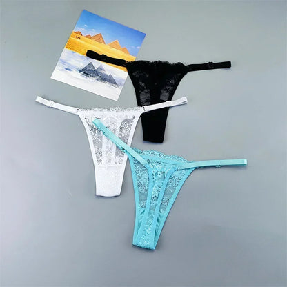 Adèle™ | Pack 3 tangas de encaje transparente