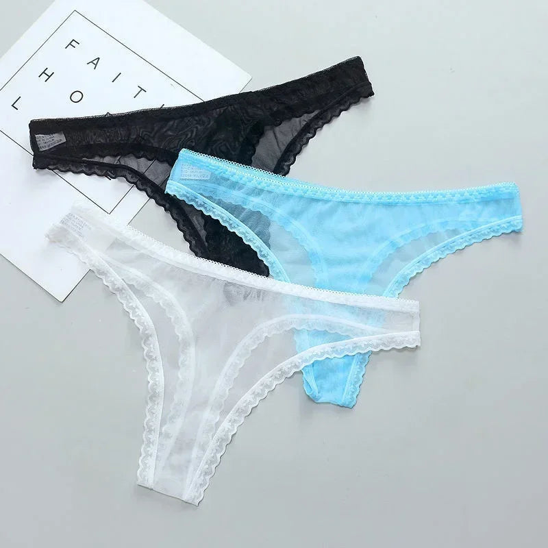 Manon™ | Tanga de encaje transparente con malla