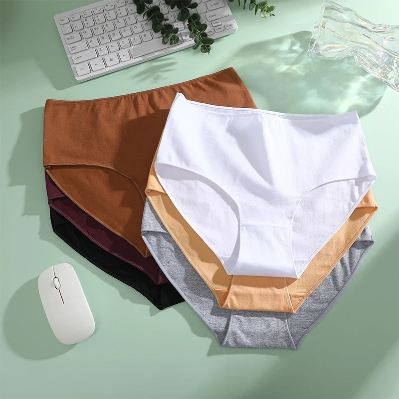 Béatrice™ | Pack 4 bragas de algodón cintura alta