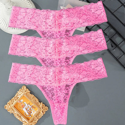 Pauline™ | Pack 3 tangas de encaje floral