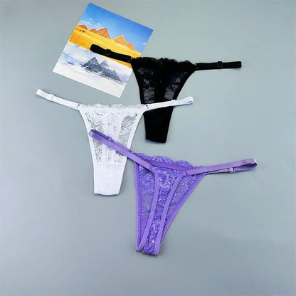 Adèle™ | Pack 3 tangas de encaje transparente