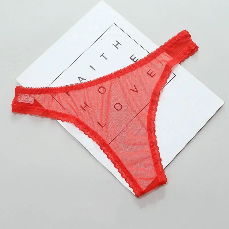 Manon™ | Tanga de encaje transparente con malla