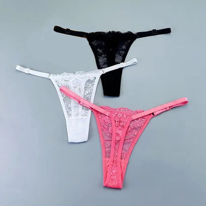 Adèle™ | Pack 3 tangas de encaje transparente