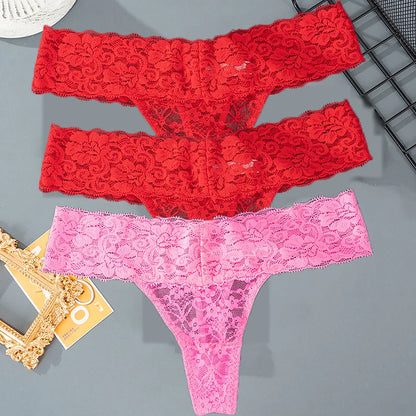 Pauline™ | Pack 3 tangas de encaje floral