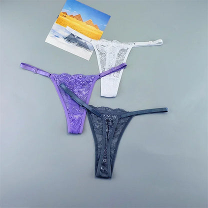 Adèle™ | Pack 3 tangas de encaje transparente