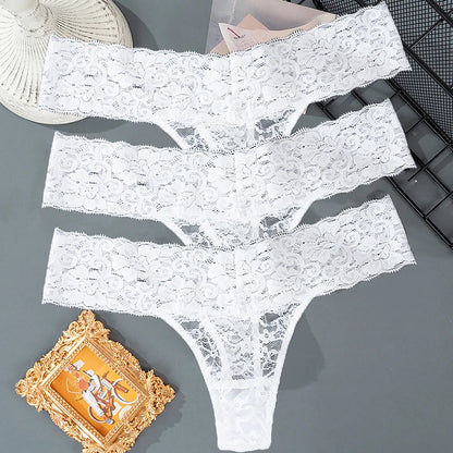 Pauline™ | Pack 3 tangas de encaje floral