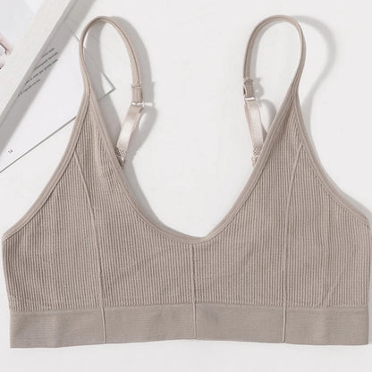 Ophélie™ | Bralette acanalado cuello en V