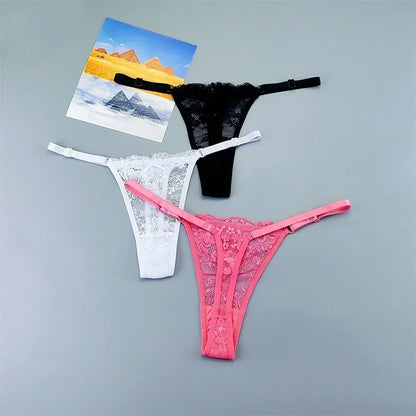 Adèle™ | Pack 3 tangas de encaje transparente