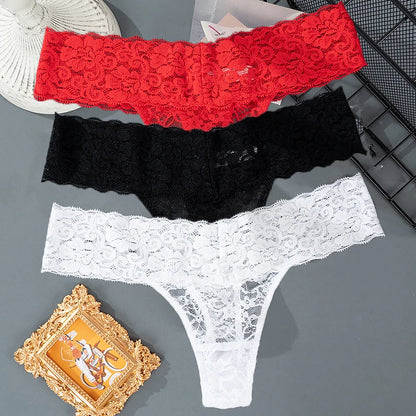 Pauline™ | Pack 3 tangas de encaje floral