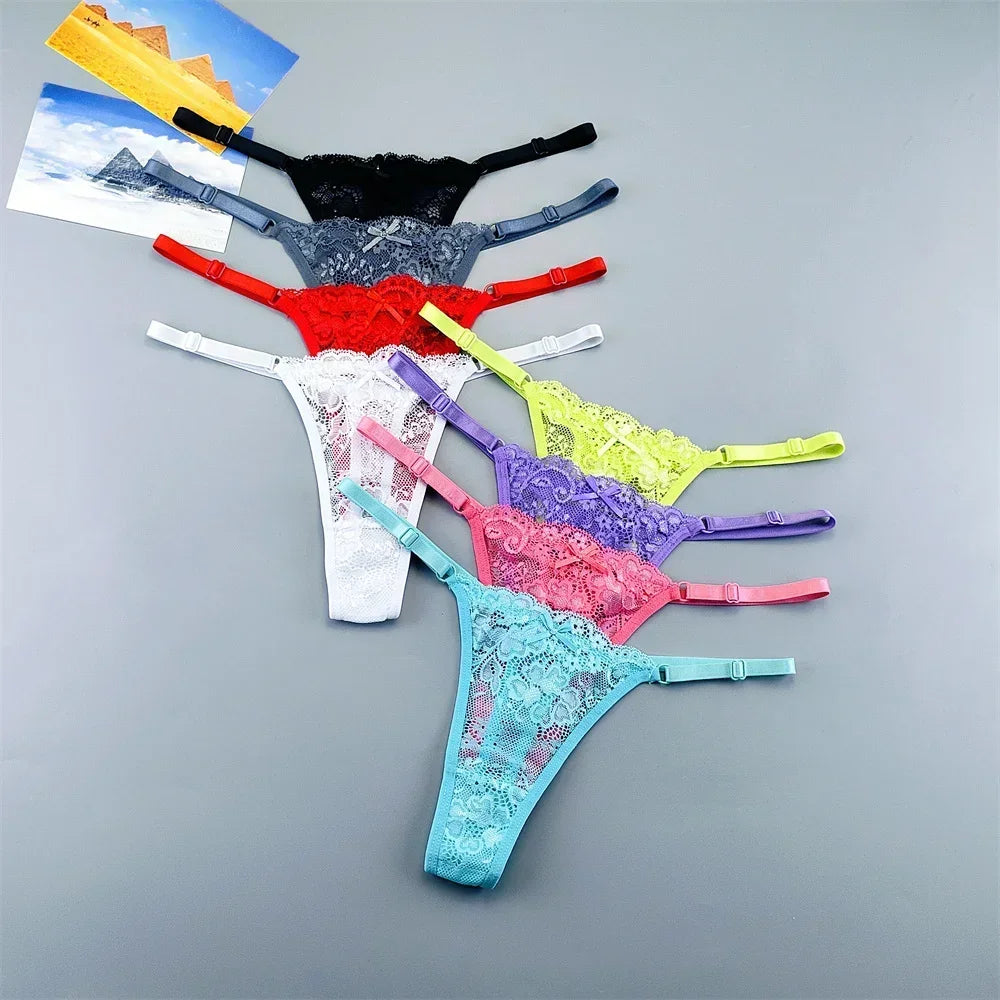 Adèle™ | Pack 3 tangas de encaje transparente