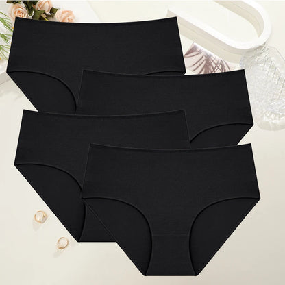 Béatrice™ | Pack 4 bragas de algodón cintura alta