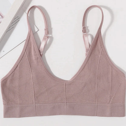 Ophélie™ | Bralette acanalado cuello en V