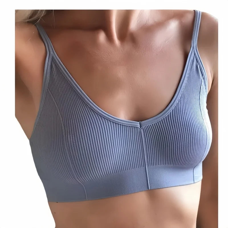 Ophélie™ | Bralette acanalado cuello en V