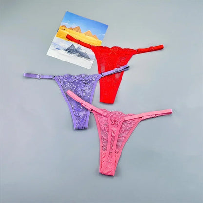 Adèle™ | Pack 3 tangas de encaje transparente