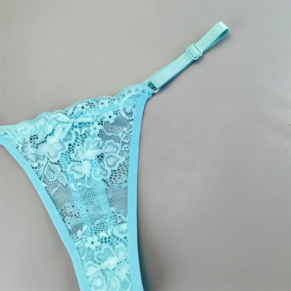 Adèle™ | Pack 3 tangas de encaje transparente