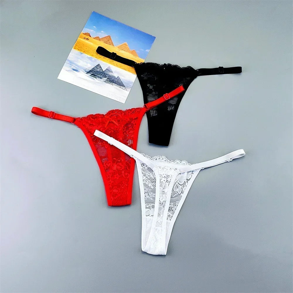 Adèle™ | Pack 3 tangas de encaje transparente