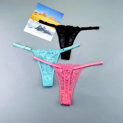 Adèle™ | Pack 3 tangas de encaje transparente