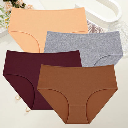 Béatrice™ | Pack 4 bragas de algodón cintura alta