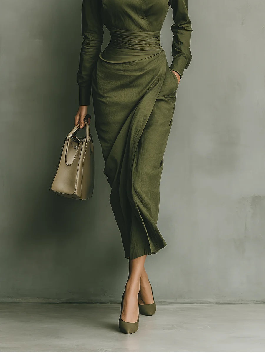 Soléanna™ | Vestido cruzado elegante refinado