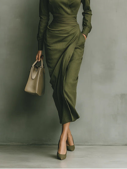 Soléanna™ | Vestido cruzado elegante refinado