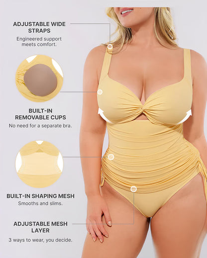 Léa™ | v-neck elastic all in one malla wrap shaping bañador