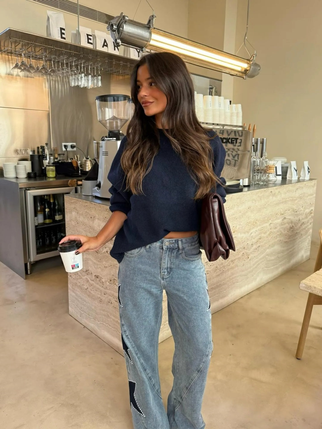 Céleste™ | Vaquero recto estrellas azul