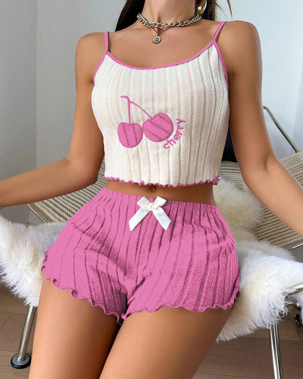 Cerise™ | Conjunto loungewear cherry de satén