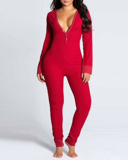 Adèle™ | Pijama largo de algodón manga larga