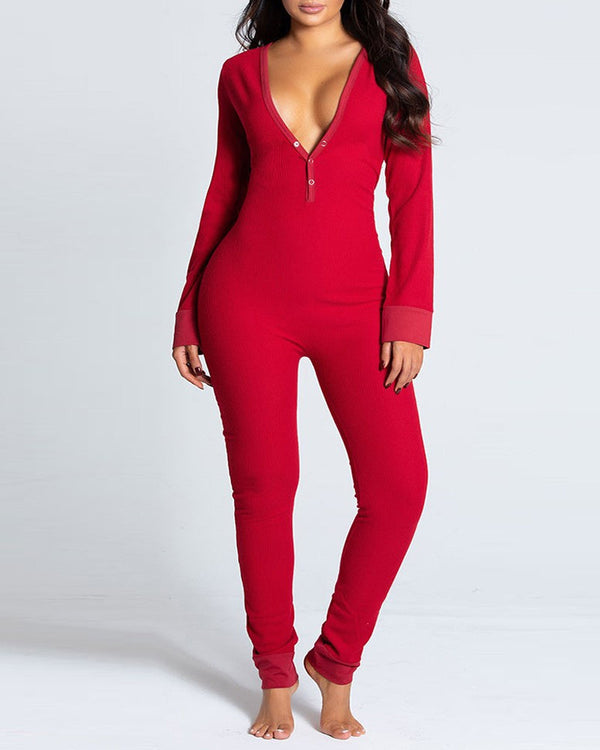 Adèle™ | Pijama largo de algodón manga larga